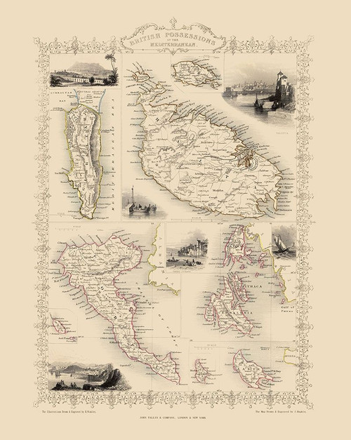 British Possessions Mediterranean Malta Poster Print by Tallis Tallis # ITME0032