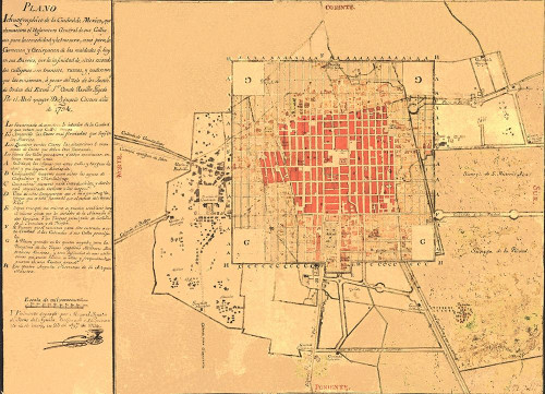 Panoramic Mexico City Mexico - De Aguila 1794 Poster Print by De Aguila De Aguila # ITME0037