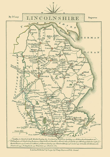 Lincolnshire County England - Cary 1792 Poster Print by Cary Cary # ITLI0009