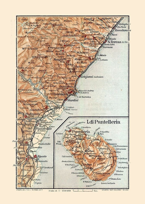 Giardini Region Sicily Italy - Baedeker 1880 Poster Print by Baedeker Baedeker # ITIT0159