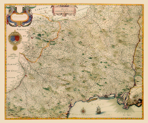 Languedoc Province France - Blaeu 1631 Poster Print by Blaeu Blaeu # ITLA0006 Languedoc Province France - Blaeu 1631 Poster Print by Blaeu Blaeu # ITLA0006