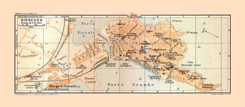 Syracuse Italy - Baedeker 1880 Poster Print by Baedeker Baedeker # ITIT0157