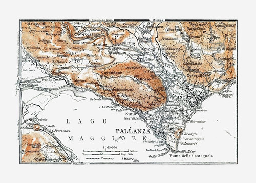 Pallanza Region Italy - Baedeker 1921 Poster Print by Baedeker Baedeker # ITIT0116