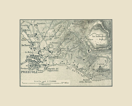 Pozzuoli Italy - Baedeker 1880 Poster Print by Baedeker Baedeker # ITIT0142