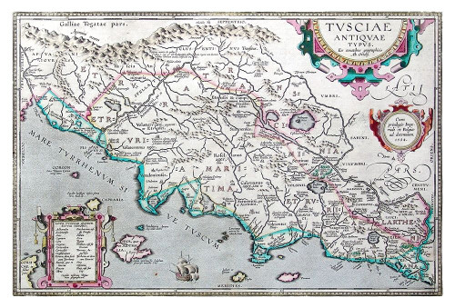 Ancient Etruria 1584 Central Italy - Ortelius 1584 Poster Print by Ortelius Ortelius # ITIT0106