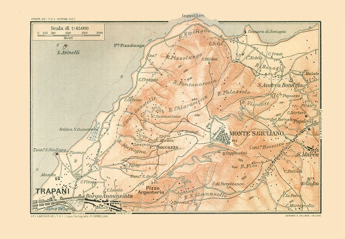Trapani Sicily Italy - Baedeker 1880 Poster Print by Baedeker Baedeker # ITIT0151