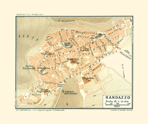 Randazzo Sicily Italy - Baedeker 1880 Poster Print by Baedeker Baedeker # ITIT0153