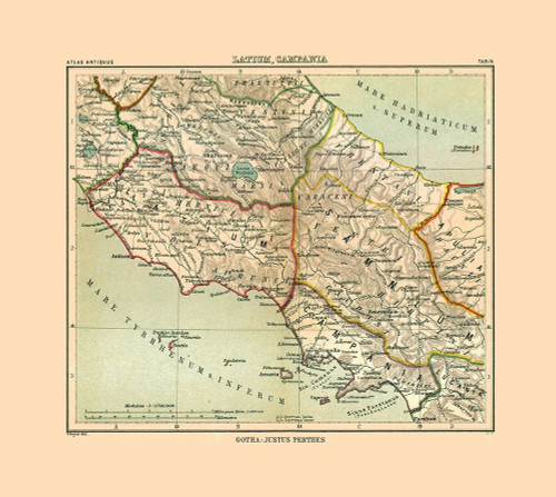 Central Italy - Perthes 1896 Poster Print by Perthes Perthes # ITIT0069