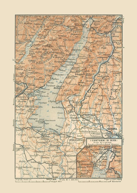 Northern Italy - Baedeker 1910 Poster Print by Baedeker Baedeker # ITIT0074