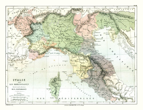 Hohenstaufen Dynasty Italy - Cortambert 1880 Poster Print by Cortambert Cortambert # ITIT0031
