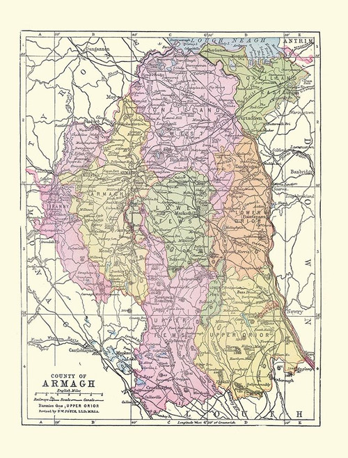 Armagh County Ireland - Bartholomew 1882 Poster Print by Bartholomew Bartholomew # ITIR0038