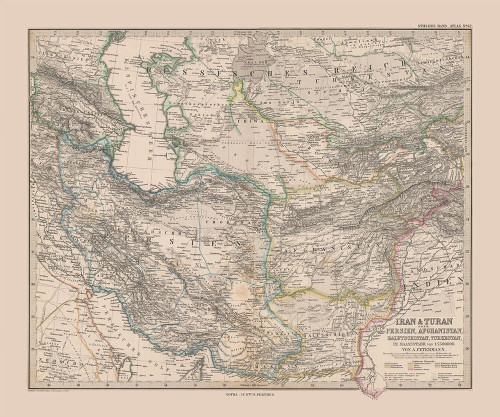 Middle East Iran Afghanistan Pakistan Poster Print by Stieler Stieler # ITIR0053