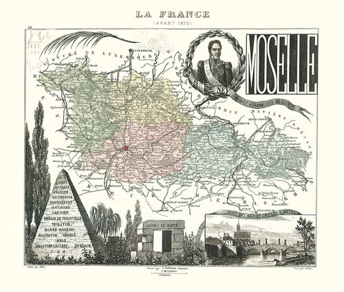 Moselle Region France - Migeon 1869 Poster Print by Migeon Migeon # ITFR0085