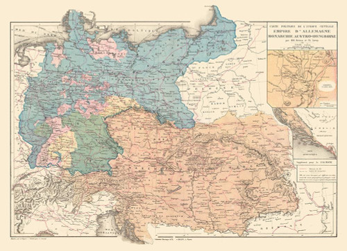 Europe German Empire Austria Hungary - Drioux 1882 Poster Print by Drioux Drioux # ITEU0068