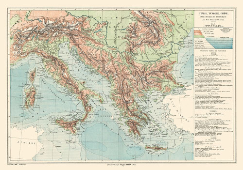 Europe Italy Turkey Greece - Drioux 1882 Poster Print by Drioux Drioux # ITEU0069