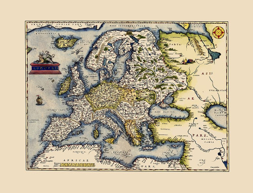 Europe - Ortelius 1570 Poster Print by Ortelius Ortelius # ITEU0005