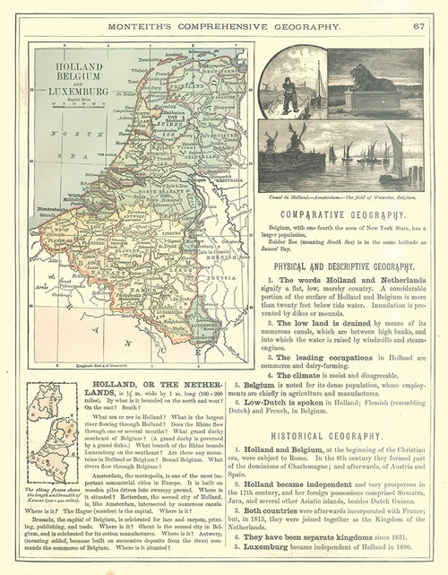 Europe Luxemburg Holland Belgium - Monteith 1882 Poster Print by Monteith Monteith # ITEU0058
