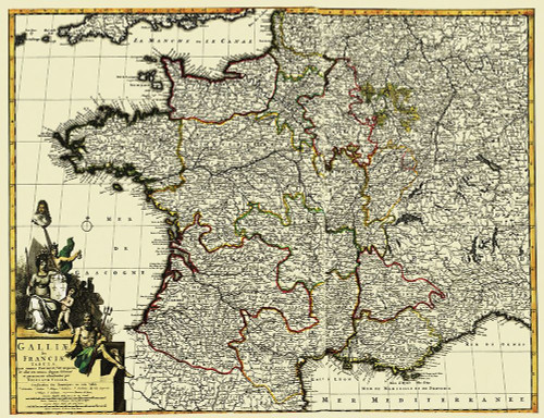 Western Part Europe with France - 1653 Poster Print by Unknown Unknown # ITEU0001