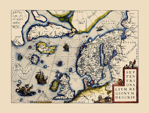 North Atlantic Northern Hemisphere - Ortelius 1587 Poster Print by Ortelius Ortelius # ITEU0010