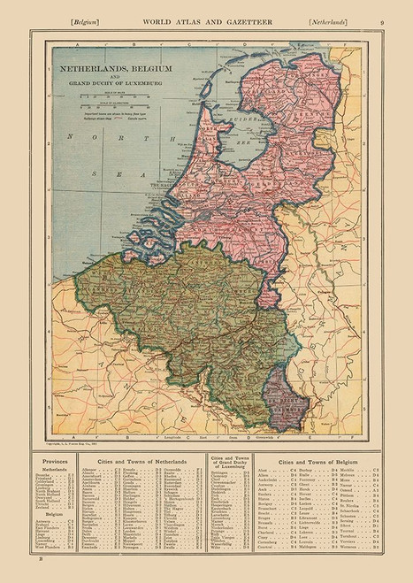 Europe Netherlands Belgium - Reynold 1921 Poster Print by Reynold Reynold # ITEU0098