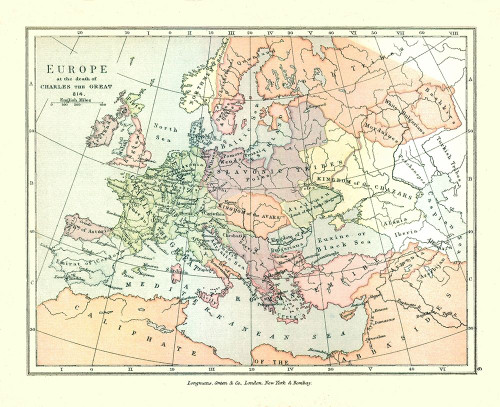 Europe in 814 - Gardiner 1902 Poster Print by Gardiner Gardiner # ITEU0033