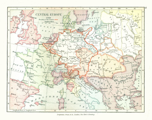 Central Europe 1789 - Gardiner 1902 Poster Print by Gardiner Gardiner # ITEU0035