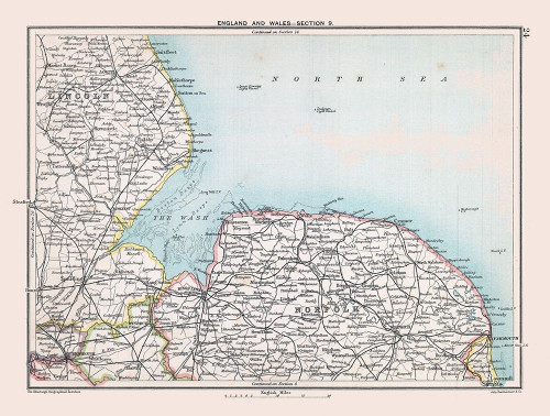 East Central England - Bartholomew 1892 Poster Print by Bartholomew Bartholomew # ITEN0128