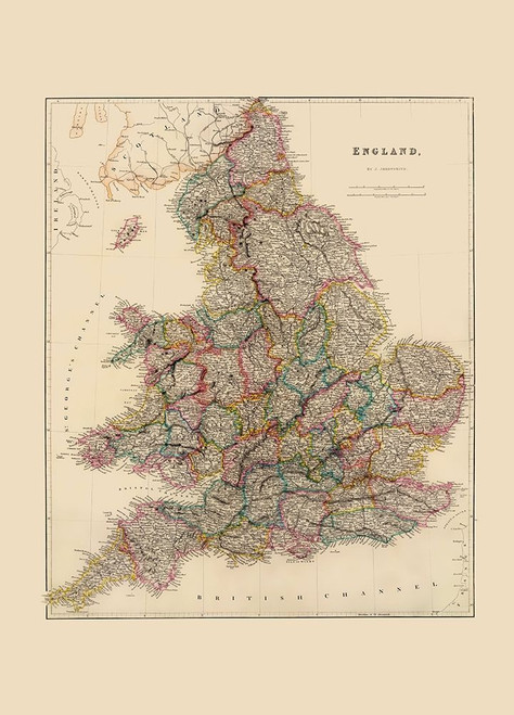Great Britain England - Arrowsmith 1844 Poster Print by Arrowsmith Arrowsmith # ITEN0009