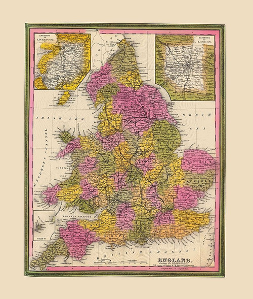 Great Britain England - Mitchell 1846 Poster Print by Mitchell Mitchell # ITEN0006