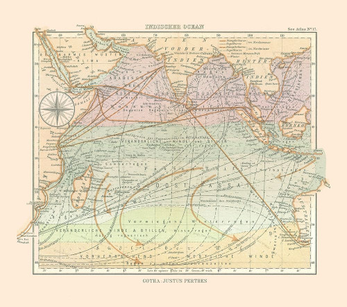 Asia Indian Ocean - Perthes 1914 Poster Print by Perthes Perthes # ITIO0002