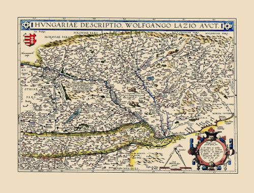 Eastern Europe Hungary - Ortelius 1574 Poster Print by Ortelius Ortelius # ITHU0002