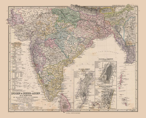 India - Stieler 1885 Poster Print by Stieler Stieler # ITIN0020