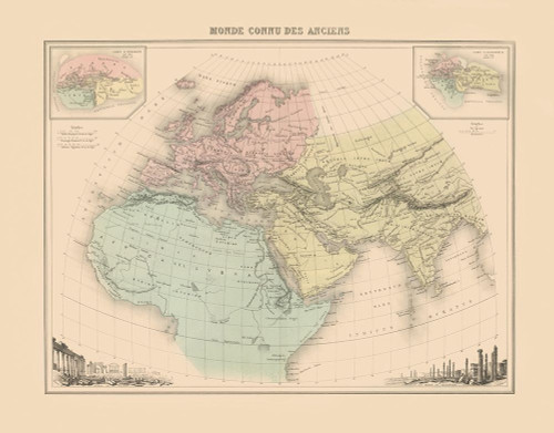 World as Known to Ancients - Willard 1827 Poster Print by Willard Willard # ITEH0009