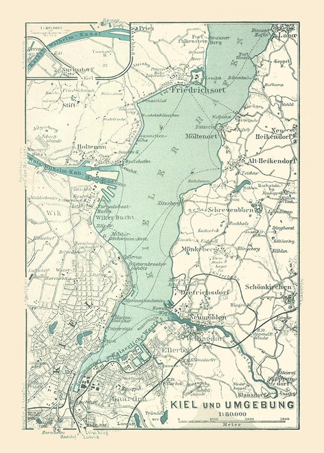 Kiel Surroundings Germany - Baedeker 1914 Poster Print by Baedeker Baedeker # ITGE0145
