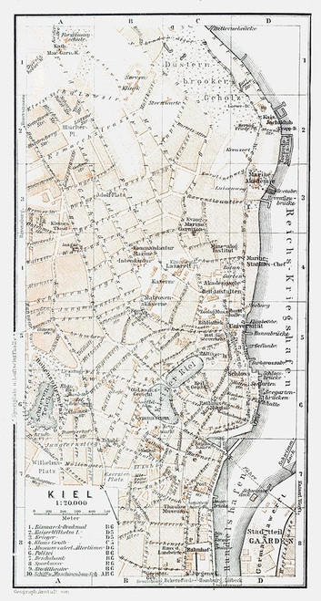 Kiel Germany - Baedeker 1914 Poster Print by Baedeker Baedeker # ITGE0144