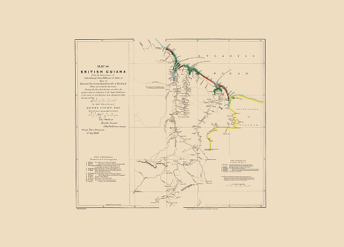 British Guiana South America - Arrowsmith 1844 Poster Print by Arrowsmith Arrowsmith # ITGU0012 British Guiana South America - Arrowsmith 1844 Poster Print by Arrowsmith Arrowsmith # ITGU0012