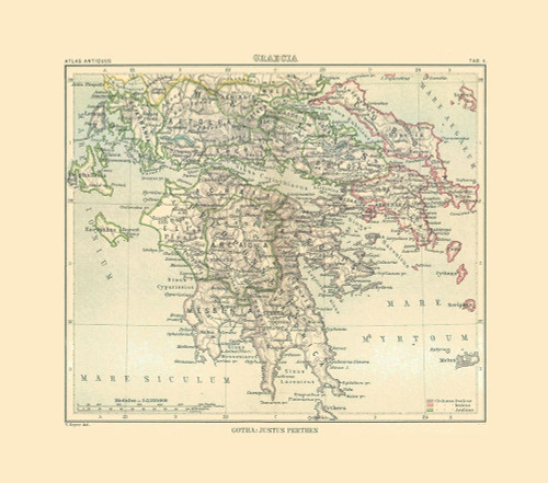 Greece - Perthes 1896 Poster Print by Perthes Perthes # ITGR0056