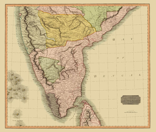 Southern Hindostan British India - Thomson 1816 Poster Print by Thomson Thomson # ITIN0003