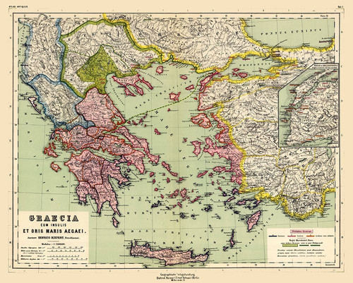 Greece Turkey - Kiepert 1903 Poster Print by Kiepert Kiepert # ITGR0062