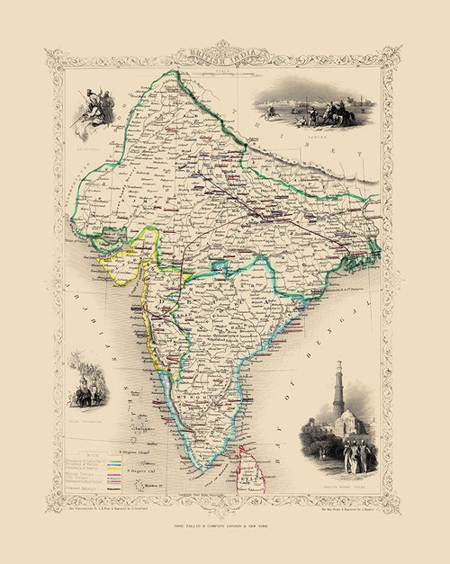 British India - Tallis 1851 Poster Print by Tallis Tallis # ITIN0010