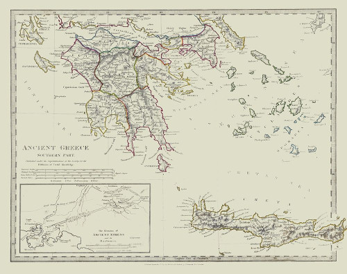 Ancient Greece Southern Part - Chapman 1829 Poster Print by Chapman Chapman # ITGR0036