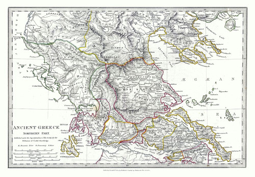 Ancient Greece Northern Part - Chapman 1829 Poster Print by Chapman Chapman # ITGR0035 Ancient Greece Northern Part - Chapman 1829 Poster Print by Chapman Chapman # ITGR0035
