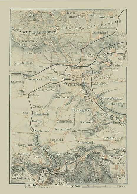 Weimar Surroundings Germany - Baedeker 1914 Poster Print by Baedeker Baedeker # ITGE0173