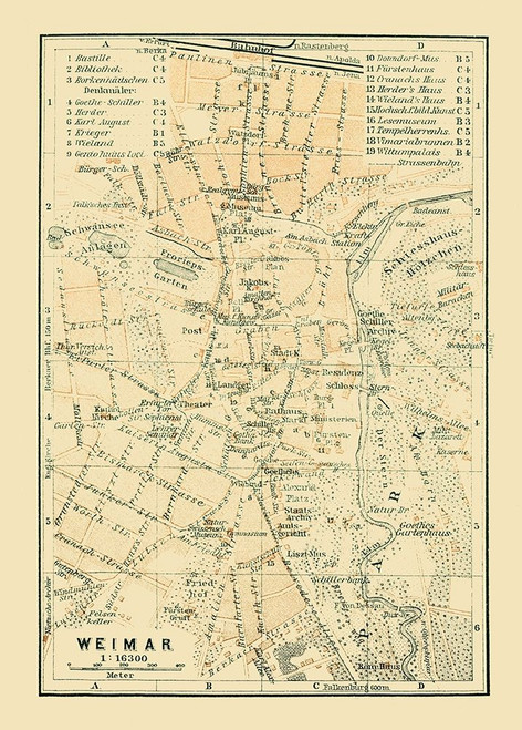 Weimar Germany - Baedeker 1914 Poster Print by Baedeker Baedeker # ITGE0174