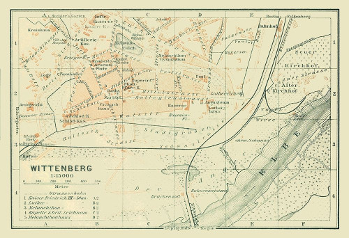 Wittenberg Germany - Baedeker 1914 Poster Print by Baedeker Baedeker # ITGE0178