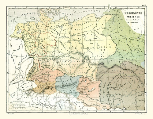 Ancient Germany - Cortambert 1880 Poster Print by Cortambert Cortambert # ITGE0073