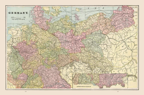 Germany - Cram 1892 Poster Print by Cram Cram # ITGE0080