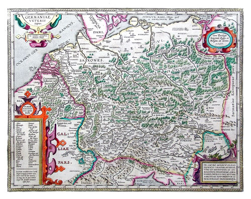 Ancient Germany - Ortelius 1587 Poster Print by Ortelius Ortelius # ITGE0092
