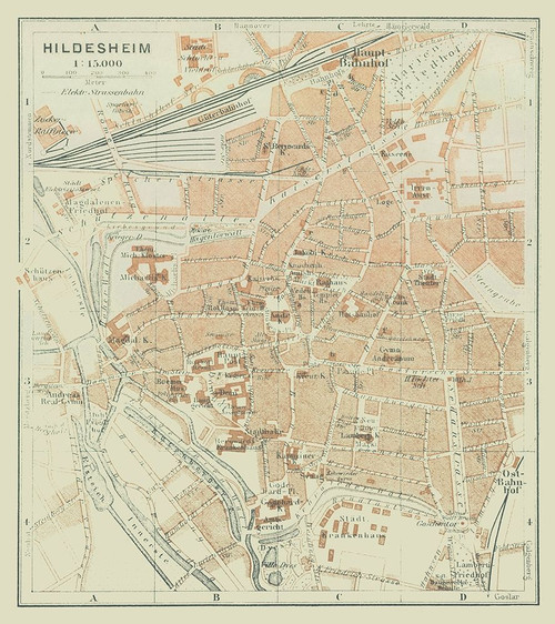 Hildesheim Germany - Baedeker 1914 Poster Print by Baedeker Baedeker # ITGE0139