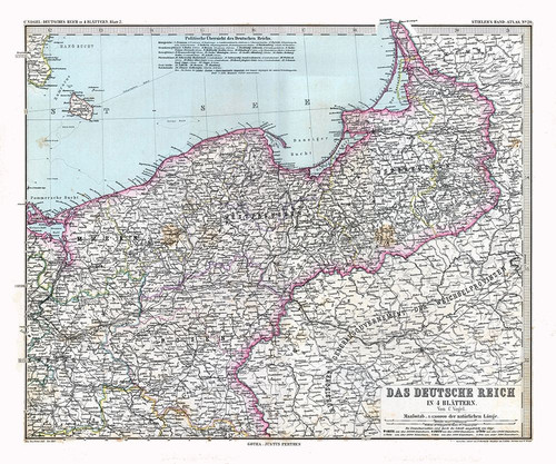 Northeast Germany - Stieler 1885 Poster Print by Stieler Stieler # ITGE0038